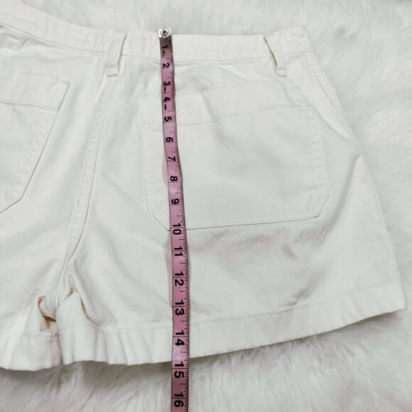 Madewell Denim High Waisted Casual Coastal Mom Shorts Cream Womens Size 30 - Picture 8 of 10